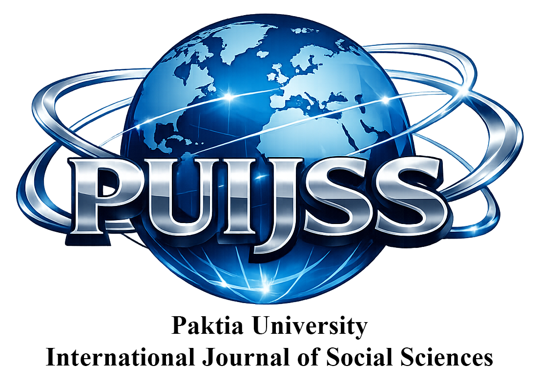 Paktia University International Journal of Social Sciences